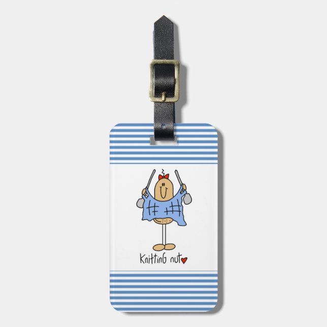 Knitting Nut T-shirts and Gifts Luggage Tag (Front Vertical)