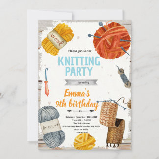 Knitting party invitation