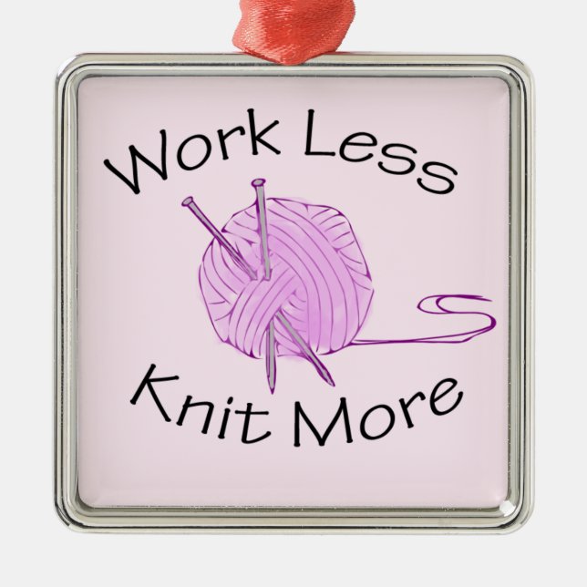 Knitting Passion Metal Ornament (Front)