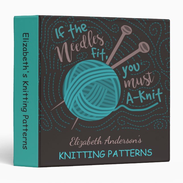 Knitting Pattern Book Cute Knitters Humour | Custo Binder (Front/Spine)