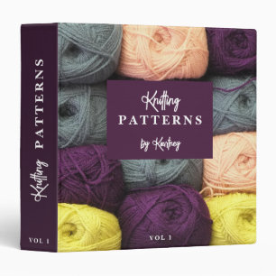 Knitting Patterns By Custom Name Photo Hobby Binder