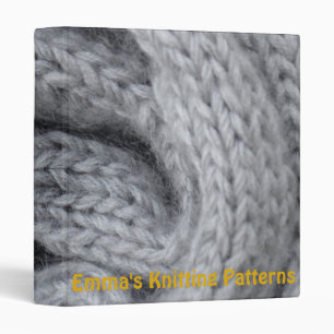Knitting Patterns Personalized Binder  ©