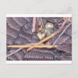Knitting photo postcard