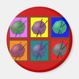 Knitting Popart Gifts Magnet