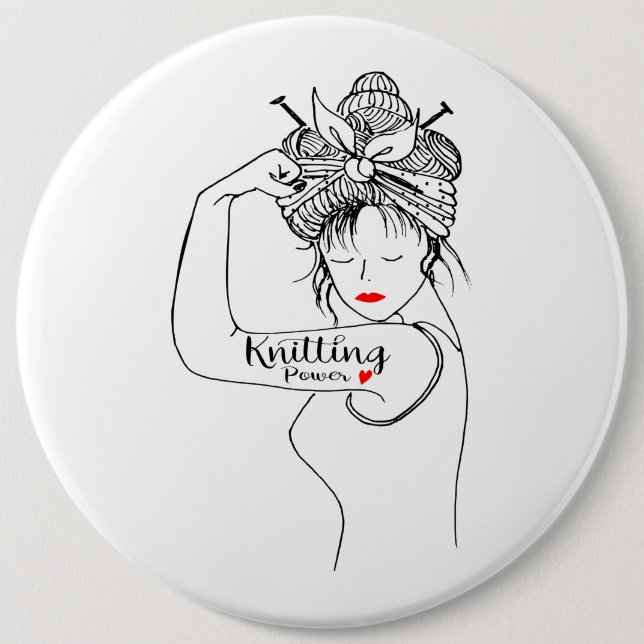 knitting power 6 inch round button (Front)