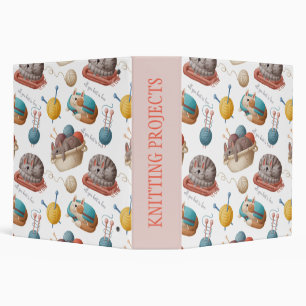 Knitting Projects With Cat Design Binder