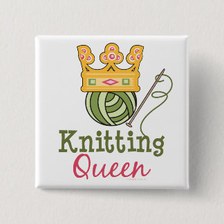 Knitting Queen Button