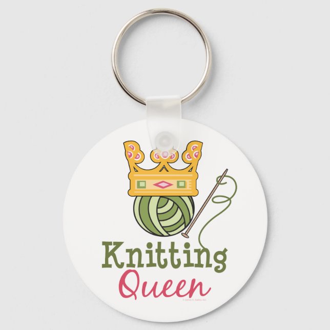 Knitting Queen Keychain (Front)