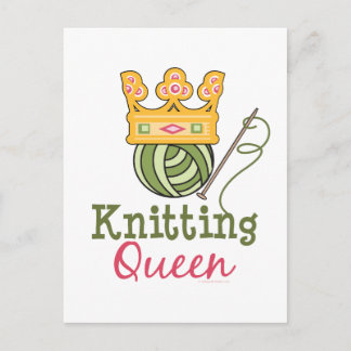 Knitting Queen Postcard