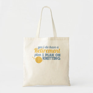 Knitting Retirement Crocheting Tote Bag