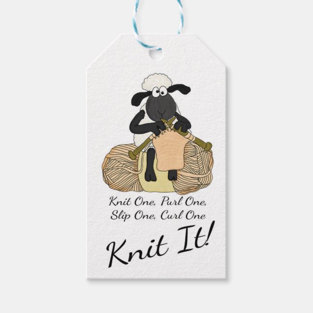 Knitting Sheep Custom Gift Tags (Front)