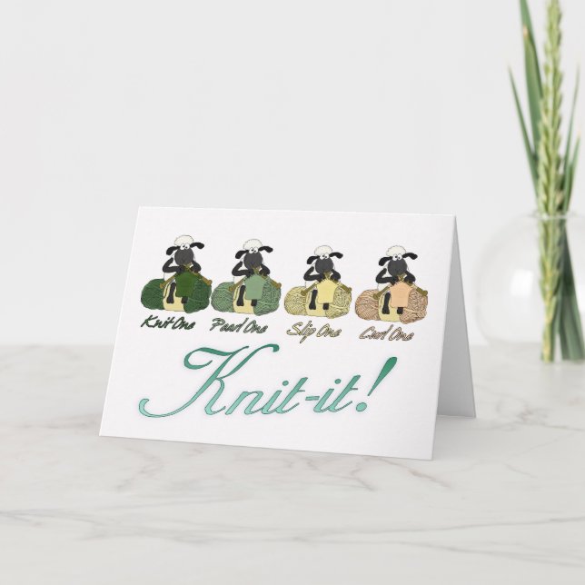 knitting sheep Greeting Card - Knit-It! (Front)