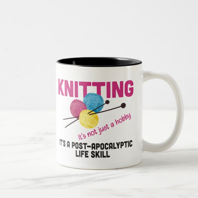 Knitting Skills Black 11 oz Two-Tone Mug (Right)