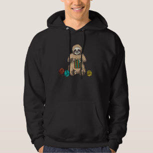 Knitting Sloth - Funny & Cute Knitter Animal Hoodie