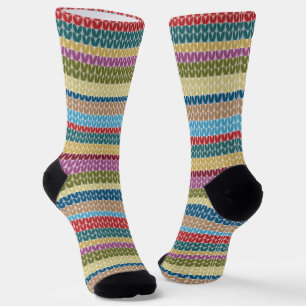 Knitting Stitch Style Striped Socks