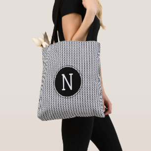 Knitting Stockinette Stitch Crafts {Dark} Tote Bag