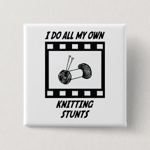 Knitting Stunts 2 Inch Square Button