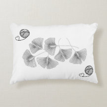 Knitting Thread & Floral Art Pillow