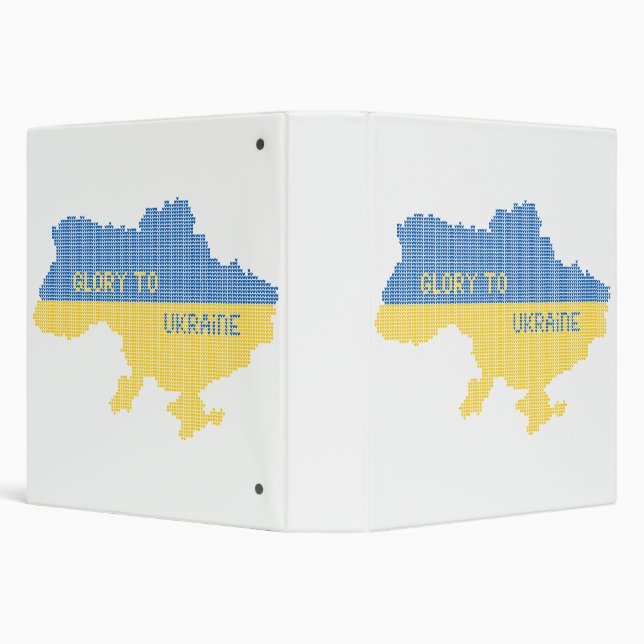 Knitting Ukrainian state map text Glory to Ukraine Binder (Background)