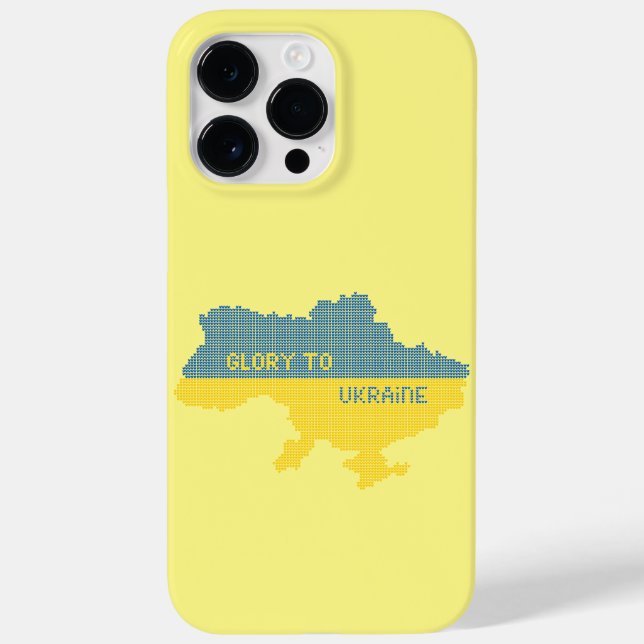 Knitting Ukrainian state map text Glory to Ukraine Case-Mate iPhone Case (Back)
