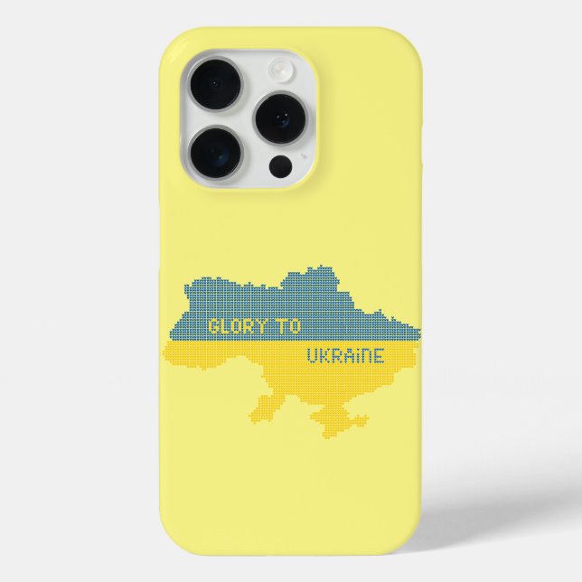Knitting Ukrainian state map text Glory to Ukraine Case-Mate iPhone Case (Back)