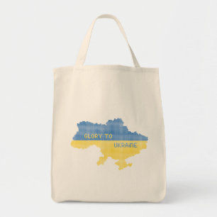 Knitting Ukrainian state map text Glory to Ukraine Tote Bag