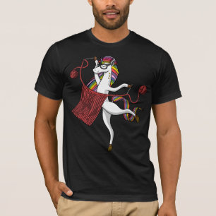 Knitting Unicorn Mom Magical Yarn Knitter T-Shirt
