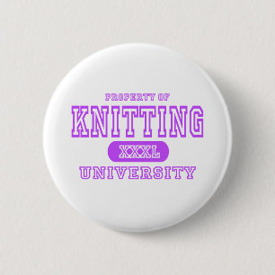 Knitting University 2 Inch Round Button