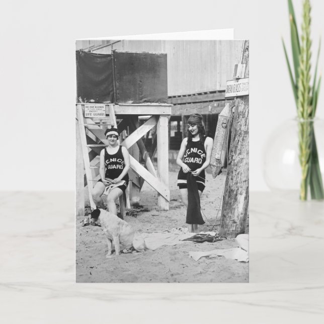 Knitting Venice Lifeguards, early 1900s Card (Front)