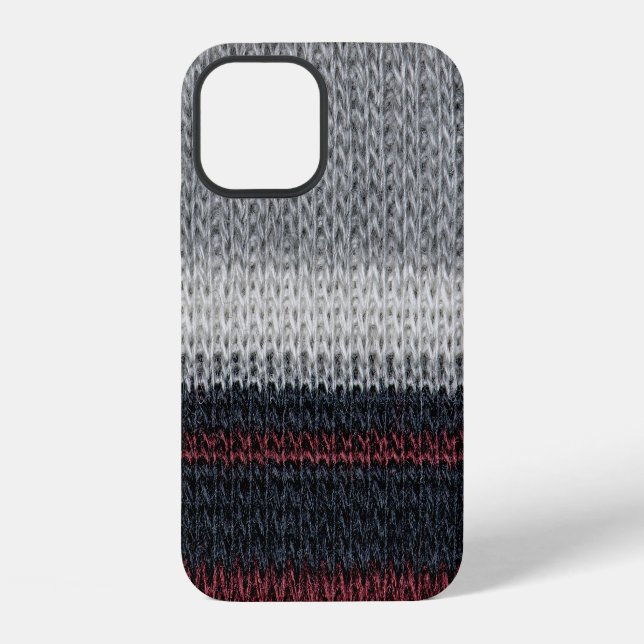 Knitting wool: red, white stripes. iPhone case (Back)