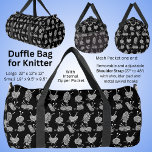 Knitting Wool Yarn Needles Knitter's Black White Duffle Bag<br><div class="desc">A great Knitters Duffle Bag - Lots of room to keep lots of wool or yarn - A Great Gift for anyone who knits,  Grandmother,  Aunt,  Mom or Girl - and any of the men who knit too.</div>