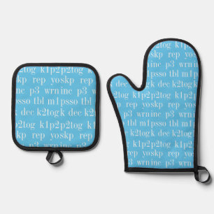 KNITTING WORDS Oven Mitt & Pot Holder Set II