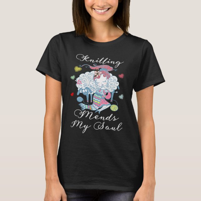 Knitting Yarn Crochet Knitters Knit Crocheting Kni T-Shirt (Front)