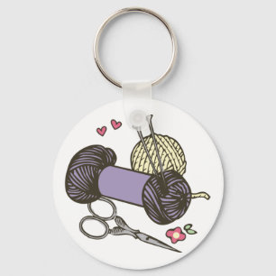Knitting Yarn Keychain