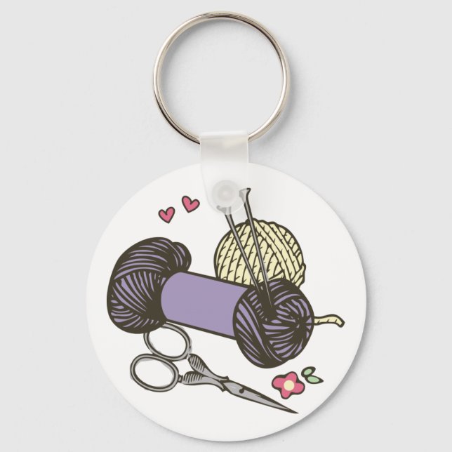 Knitting Yarn Keychain (Front)