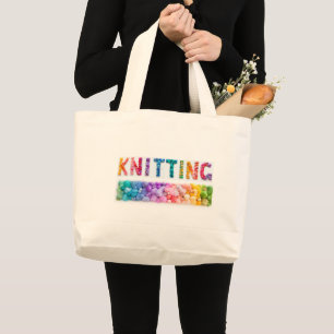 Knitting Yarn Large Tote Bag