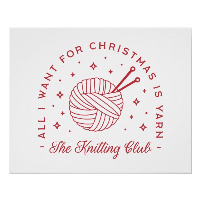 Knitting yarn lovers Christmas workshop class Poster (Front)