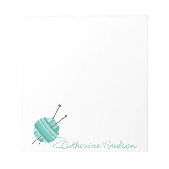 Knitting Yarn Personalized Notepad (Front)