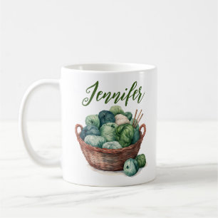 Knitting Yarn Personalzed Coffee Knitter Gift Mug