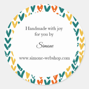 Knitting yarn wool handmade  classic round sticker