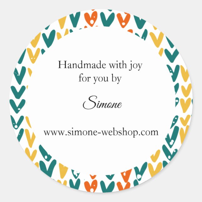 Knitting yarn wool handmade  classic round sticker (Front)