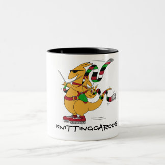 Knittinggaroos Rollerblading Two-Tone Coffee Mug