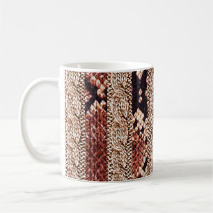 Knitwear texture, geometric snake pattern. coffee mug