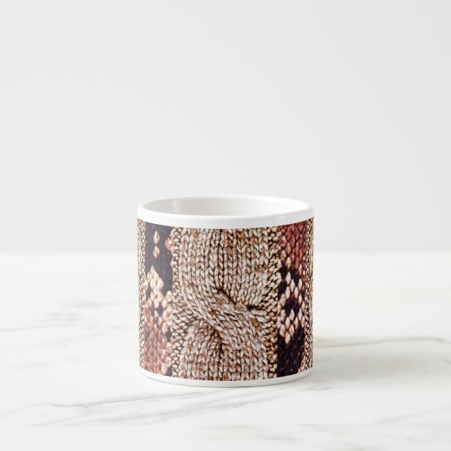 Knitwear texture, geometric snake pattern. espresso cup (Front)