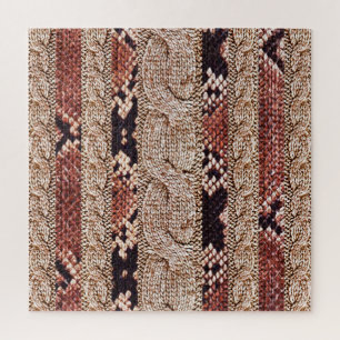Knitwear texture, geometric snake pattern. jigsaw puzzle