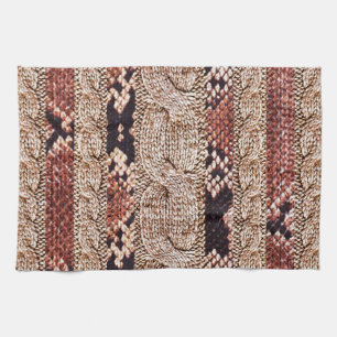 Knitwear texture, geometric snake pattern. kitchen towel