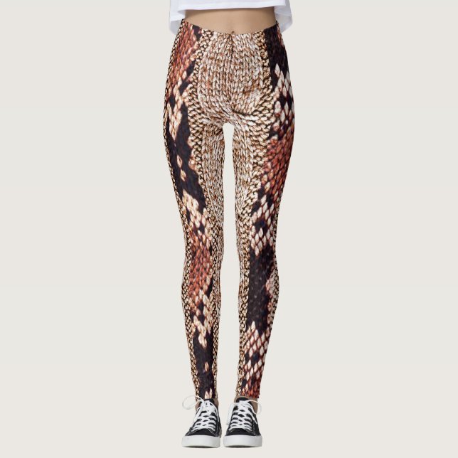 Knitwear texture, geometric snake pattern. leggings (Front)