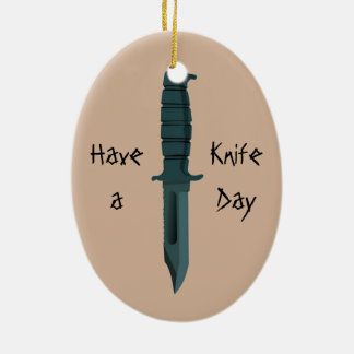 Knives Have a Knife Day Ceramic Ornament