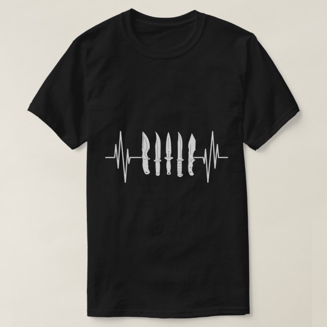 Knives Heartbeat Knife Collector T-Shirt (Design Front)