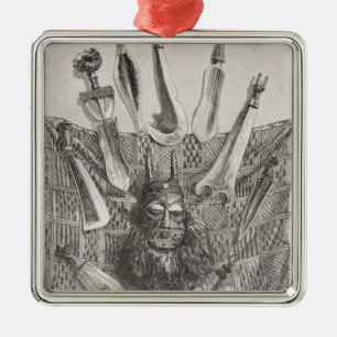Knives, mask and mat from Upper Congo Metal Ornament